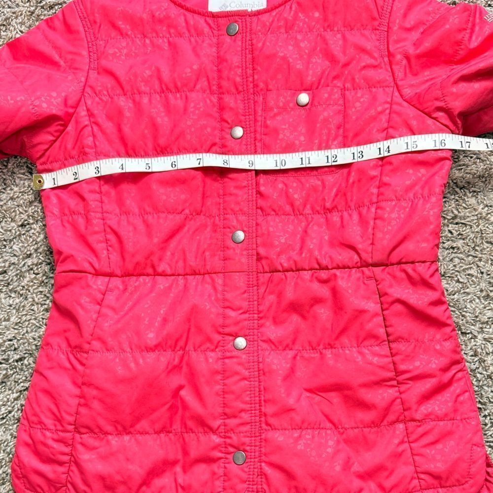 Columbia Pinkish Red Leaf Pattern Fall Jacket - Picture 5 of 9